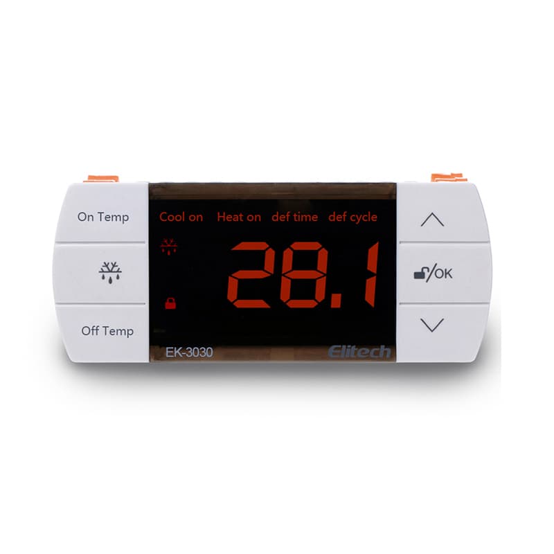Termostat digital Elitech EK-3030, 2 sonde NTC, dezghețare și ventilator, Negru