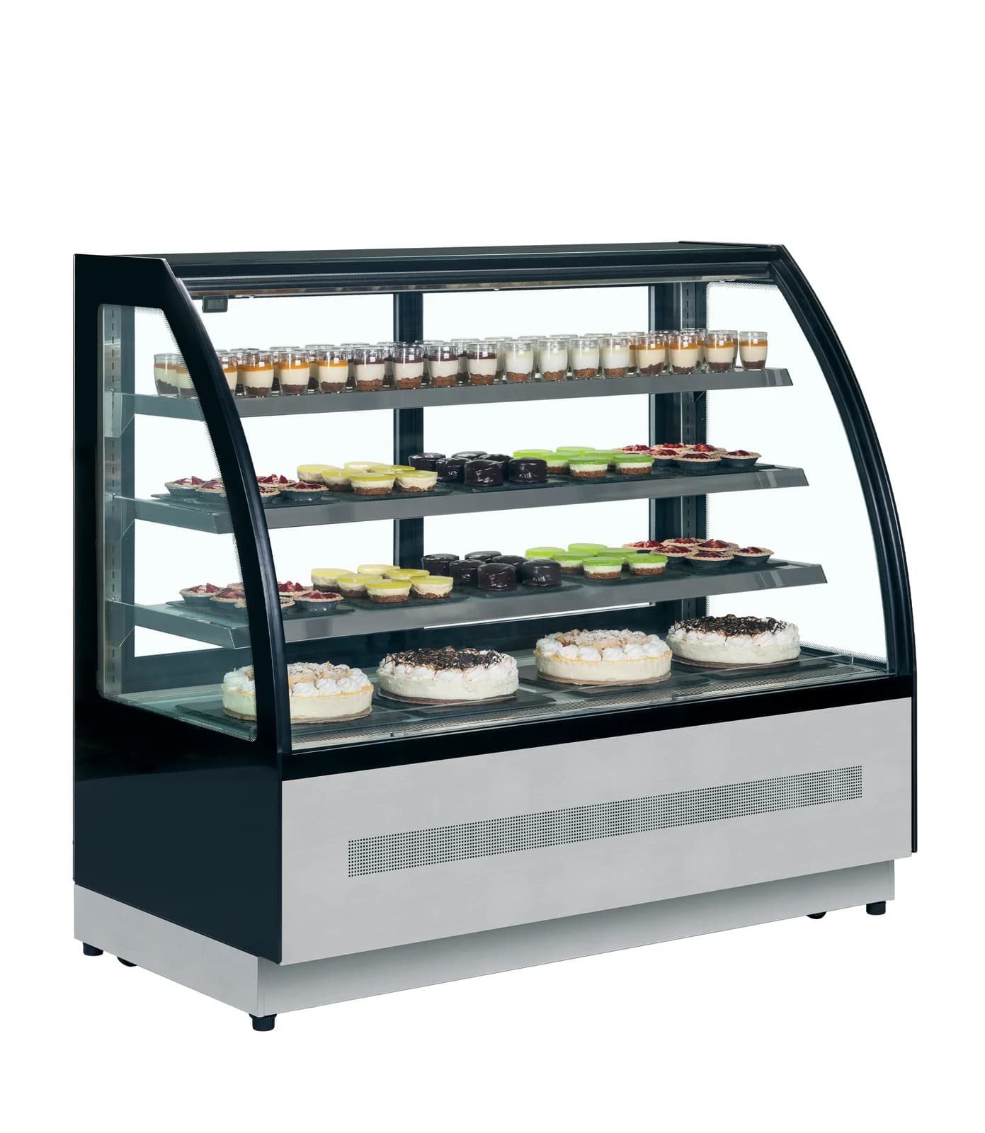 Vitrină frigorifică pentru cofetărie TEFCOLD LPD1500C/BLACK, 277 l, negru