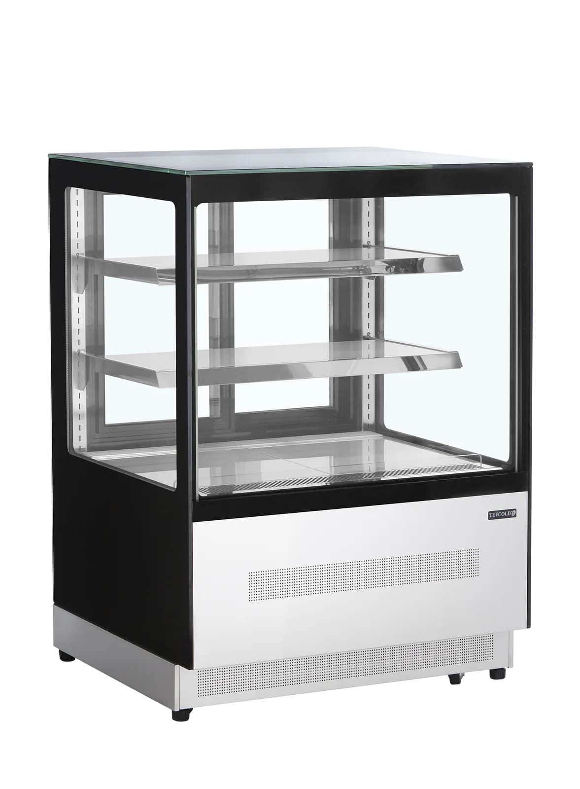 Vitrină frigorifică pentru cofetărie TEFCOLD LPD900F/BLACK, 140 l, sticlă plată neagră