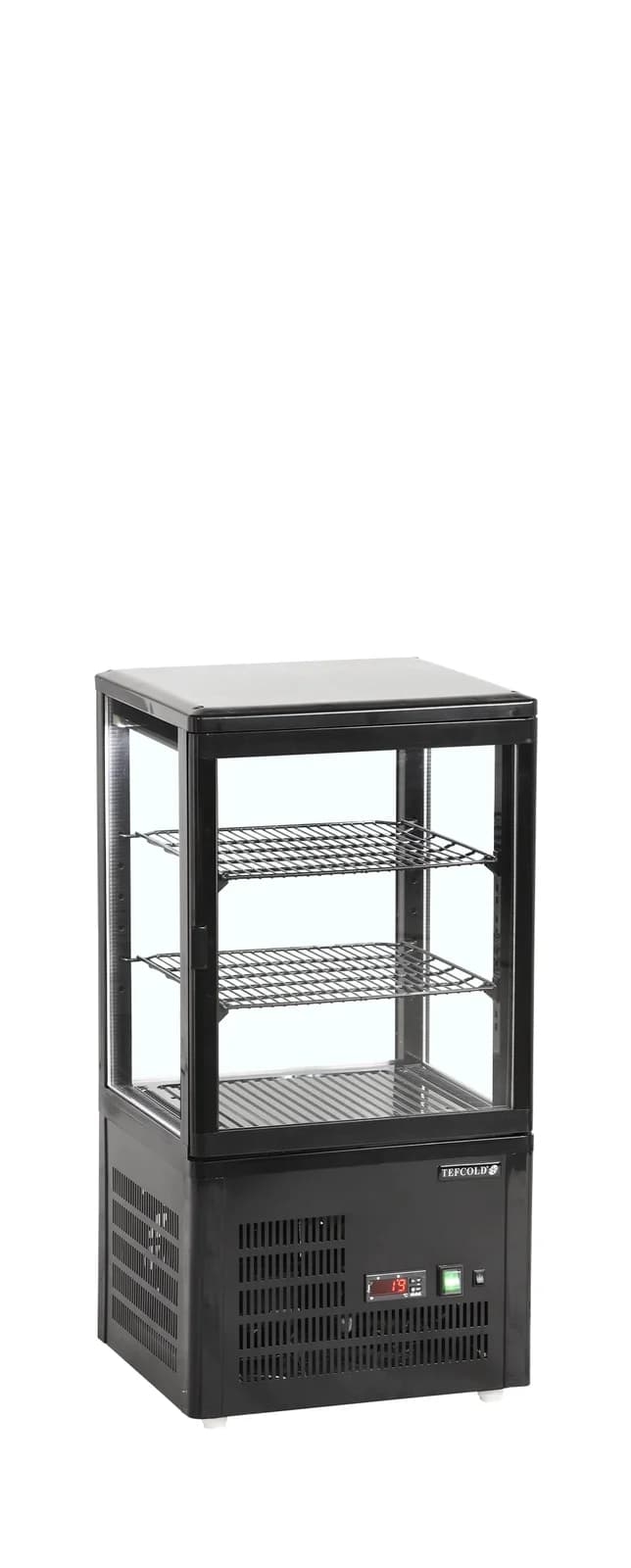 Vitrină frigorifică de banc TEFCOLD UPD60-BLACK, 58 l, ușă din sticlă, neagră