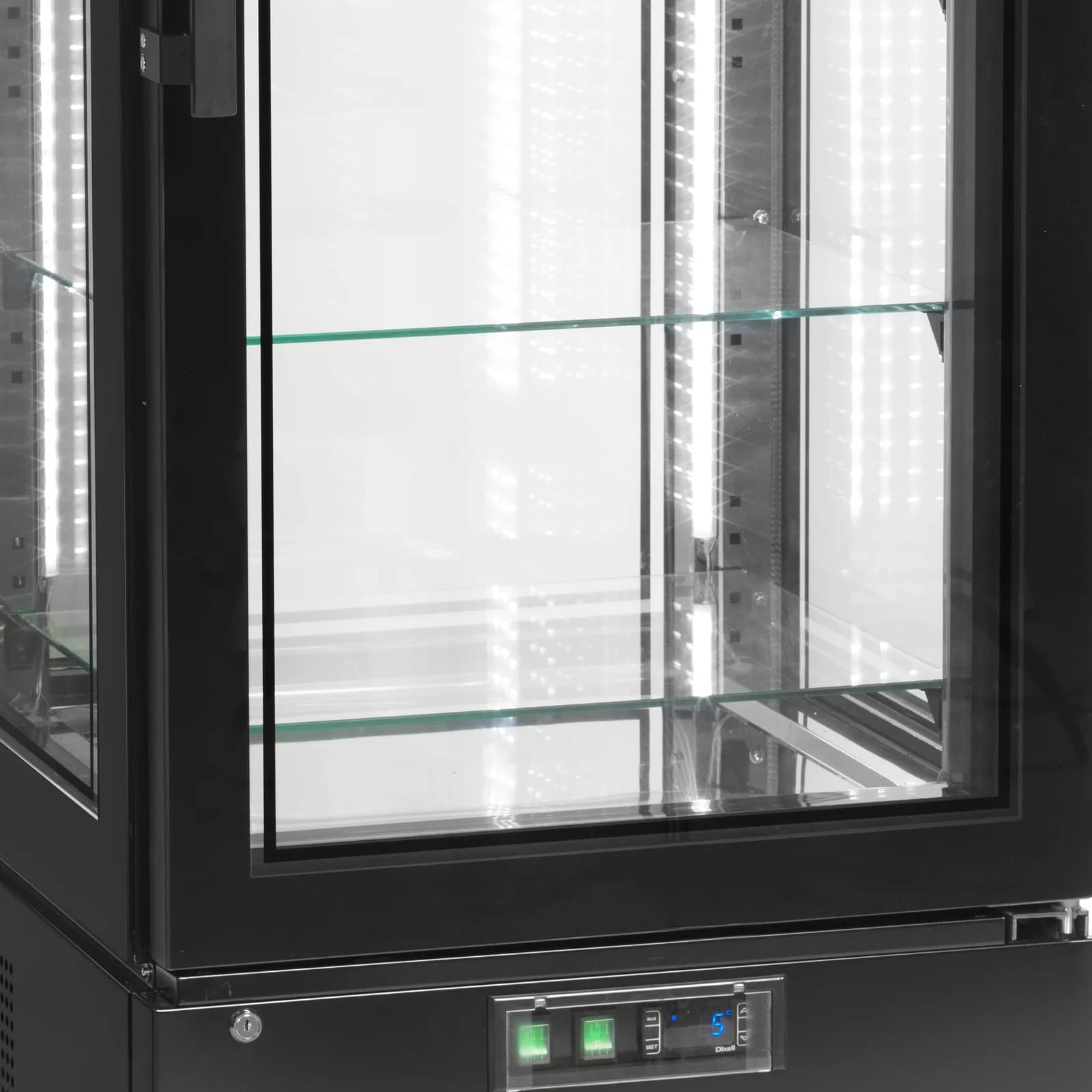 Vitrină frigorifică verticală TEFCOLD UPD400-C, 248 l, ușă din sticlă, negru