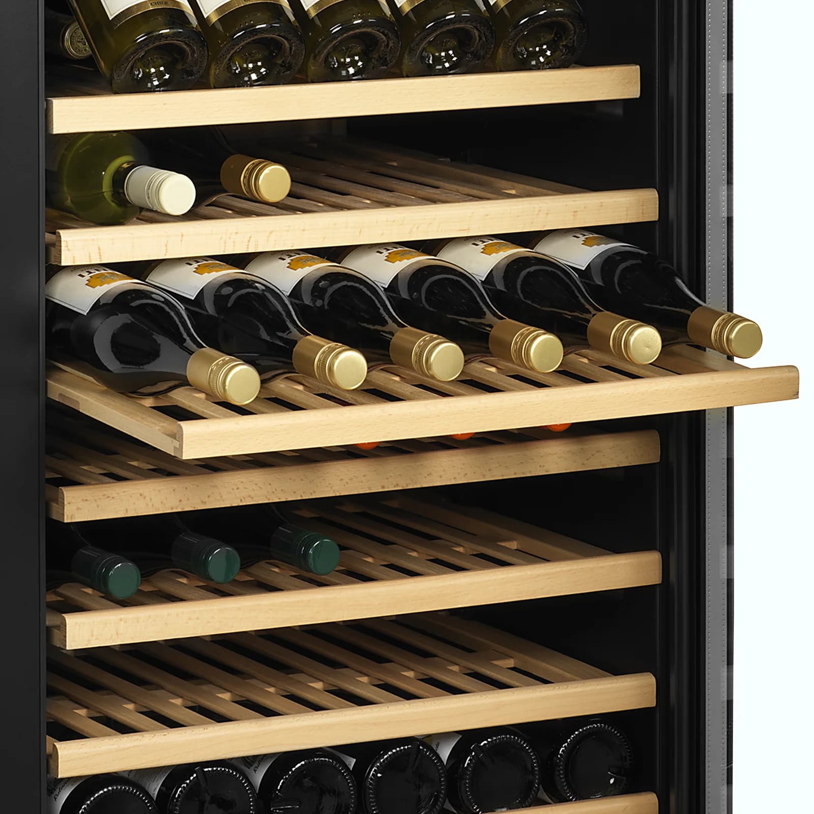 Vitrină frigorifică pentru vin TEFCOLD TFW400-2F, 350 l, ușă din sticlă, negru