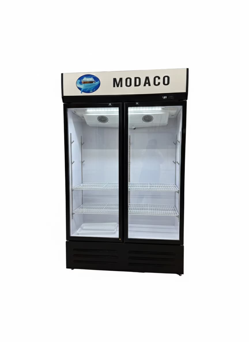 Vitrina verticala dubla MODACO 120x55x200 cm – 2 usi, racire ventilata, LED, R290