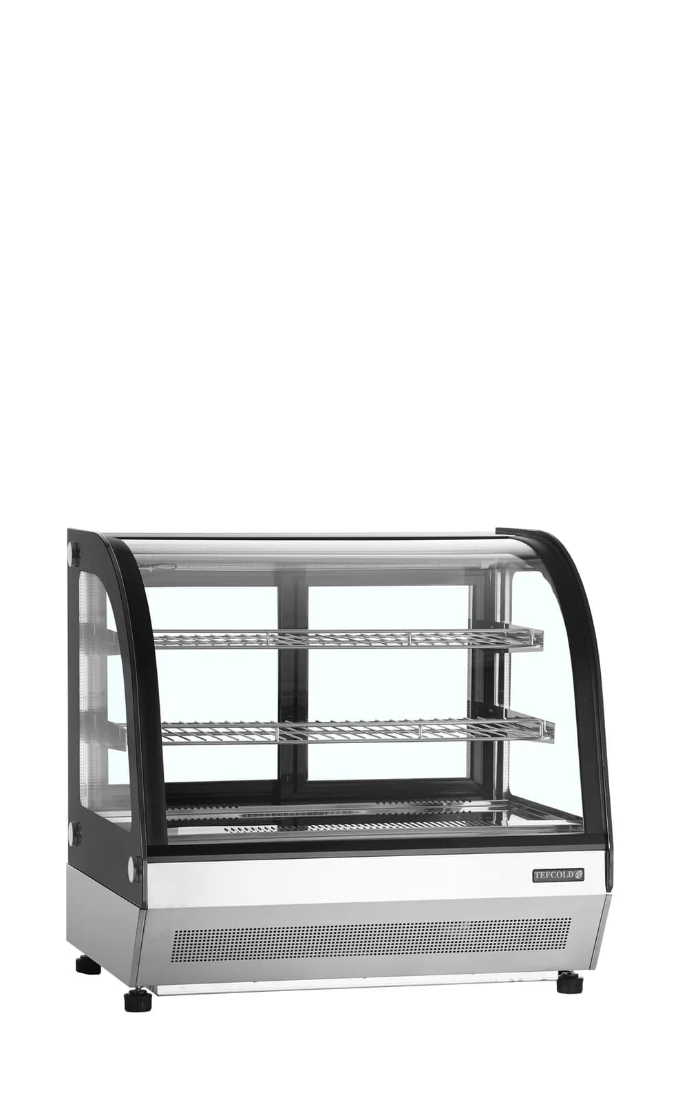 Vitrină frigorifică de banc TEFCOLD LCT750C/BLACK, 60 l, sticlă curbată