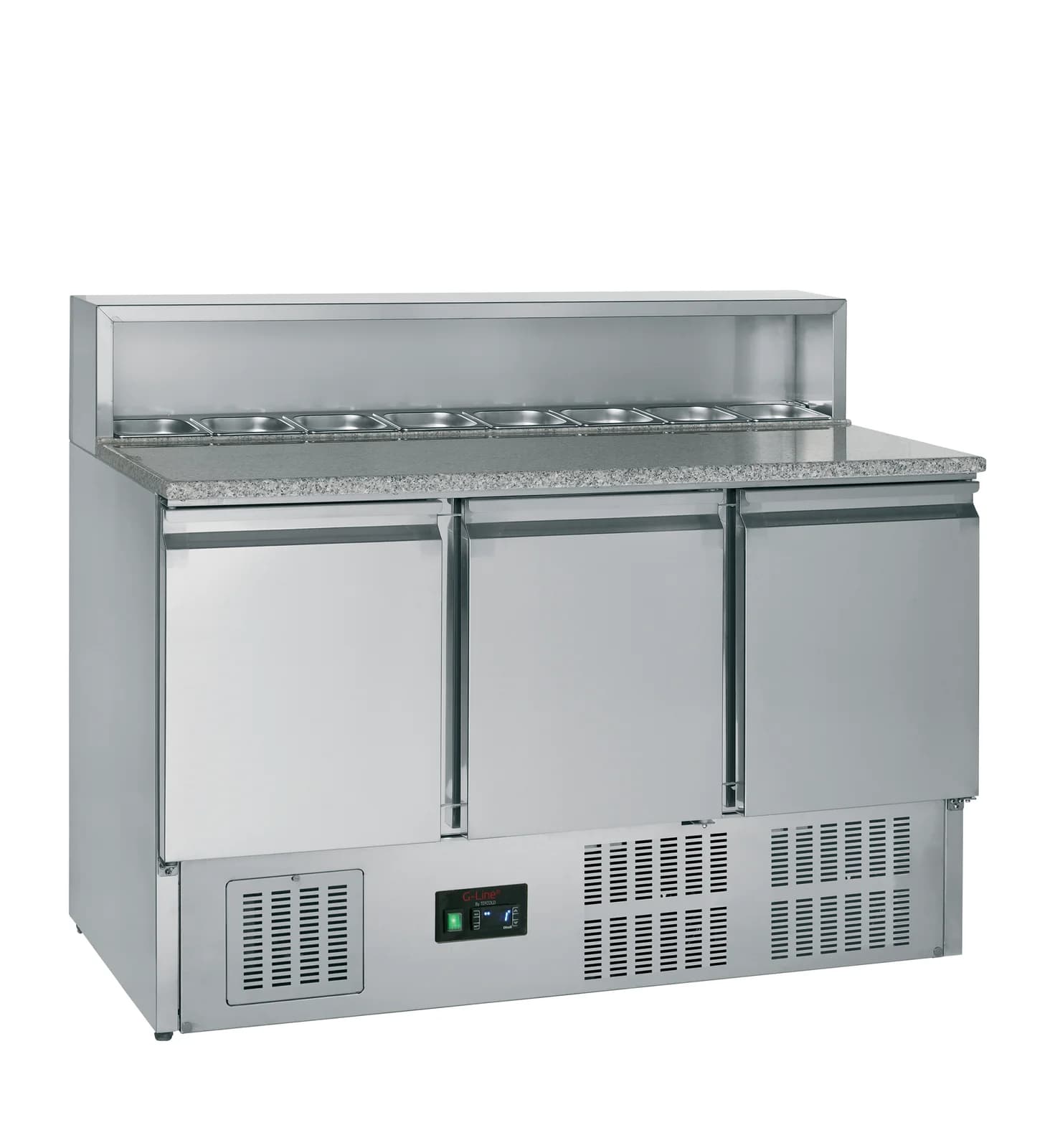 Masă rece pentru pizza TEFCOLD GP93, 3 uși batante, lățime 1365 mm