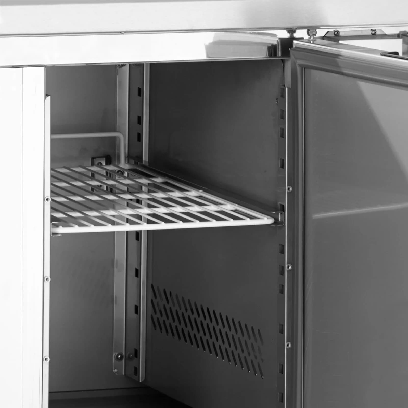 Masă rece pentru pizza TEFCOLD GP93, 3 uși batante, lățime 1365 mm
