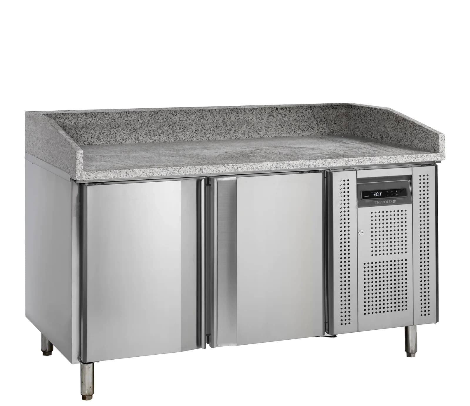 Masă rece pentru pizza TEFCOLD PT1200, 2 uși, 1510 mm, blat granit
