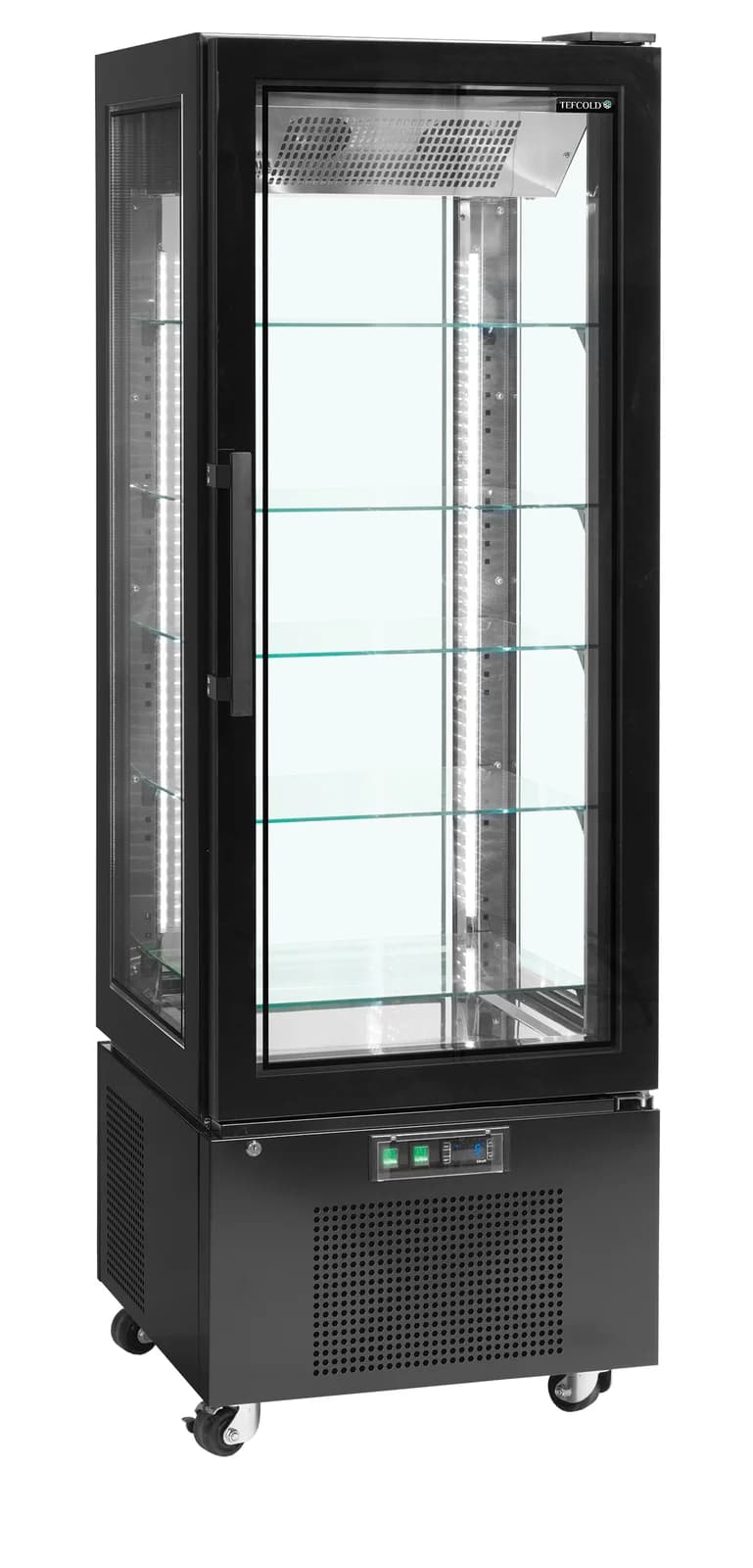 Vitrină frigorifică verticală TEFCOLD UPD400-C, 248 l, ușă din sticlă, negru