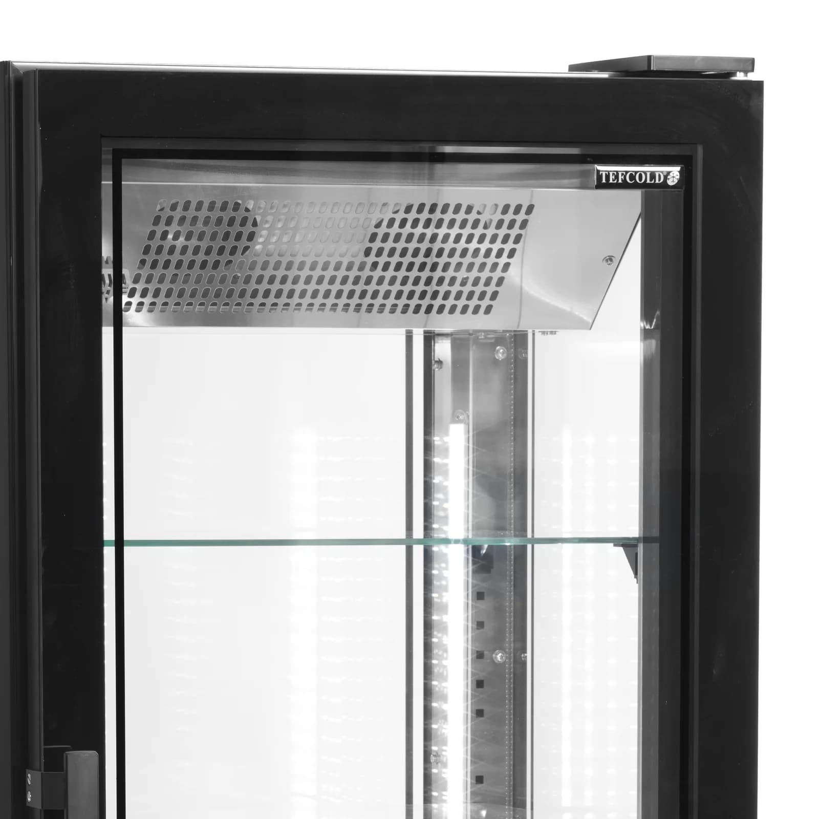 Vitrină verticală de congelare TEFCOLD UPD400-F, 248 l, ușă din sticlă, negru