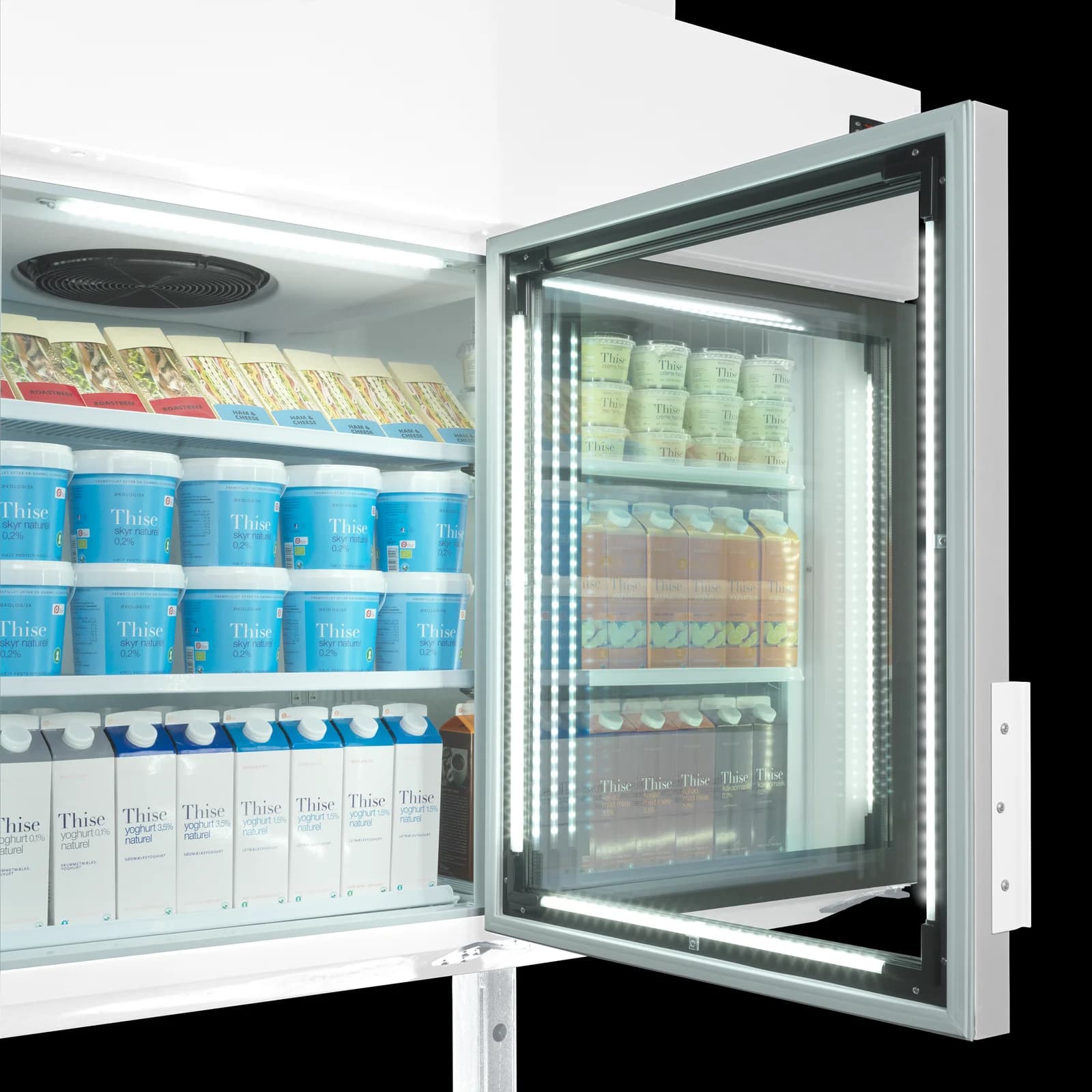 Vitrină frigorifică de congelare TEFCOLD MTF250, 4 uși din sticlă, 650 l