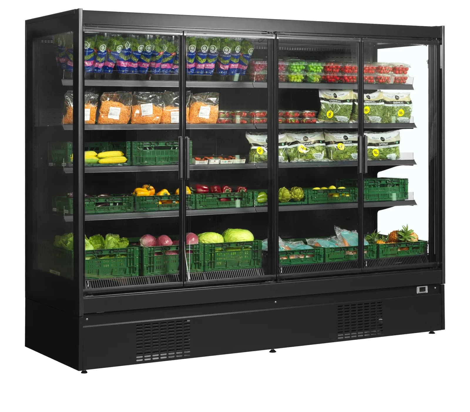 Raft frigorific multideck TEFCOLD EXTRA2500CD, 4 uși din sticlă, lățime 2562 mm
