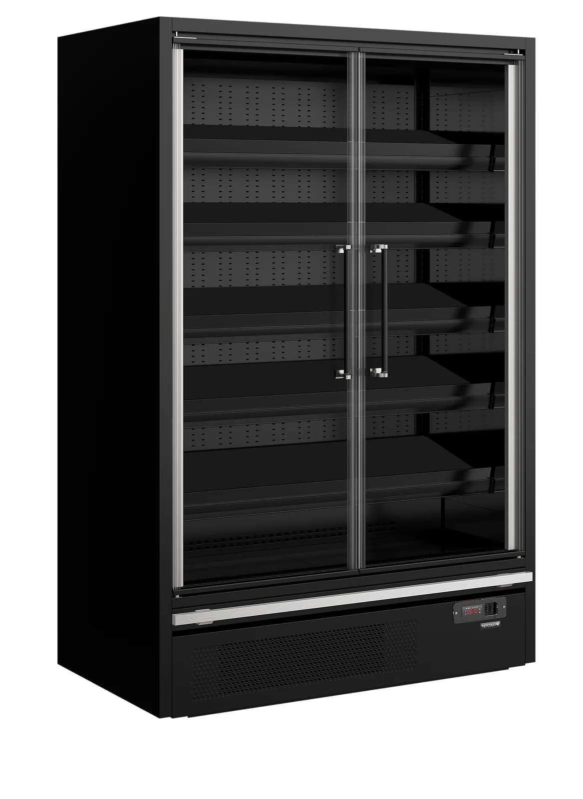 Raft frigorific multideck TEFCOLD Galaxy+ GP14FGD Black, 2 uși din sticlă, 629 l