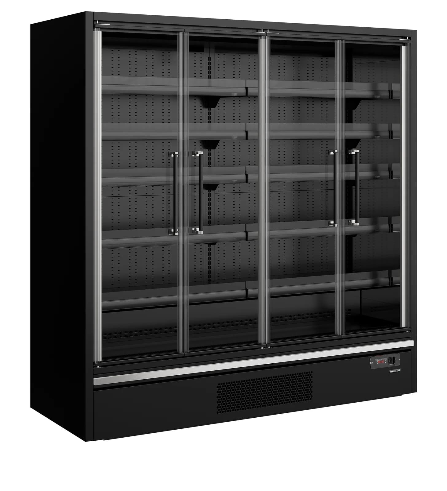 Raft frigorific multideck TEFCOLD Galaxy+ GP20FGD Black, 1955 mm, 4 uși sticlă