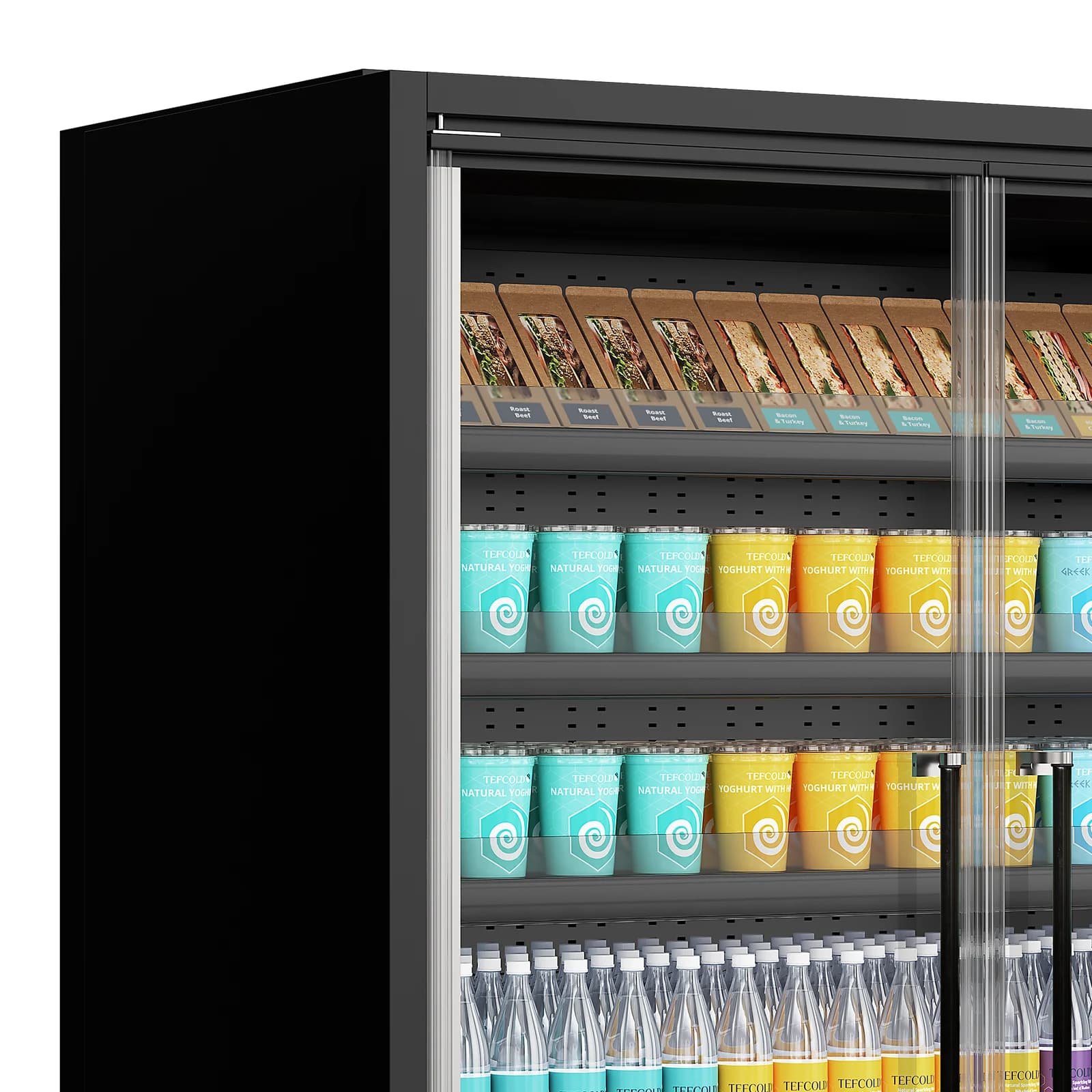 Raft frigorific multideck TEFCOLD Galaxy+ GP20FGD Black, 1955 mm, 4 uși sticlă