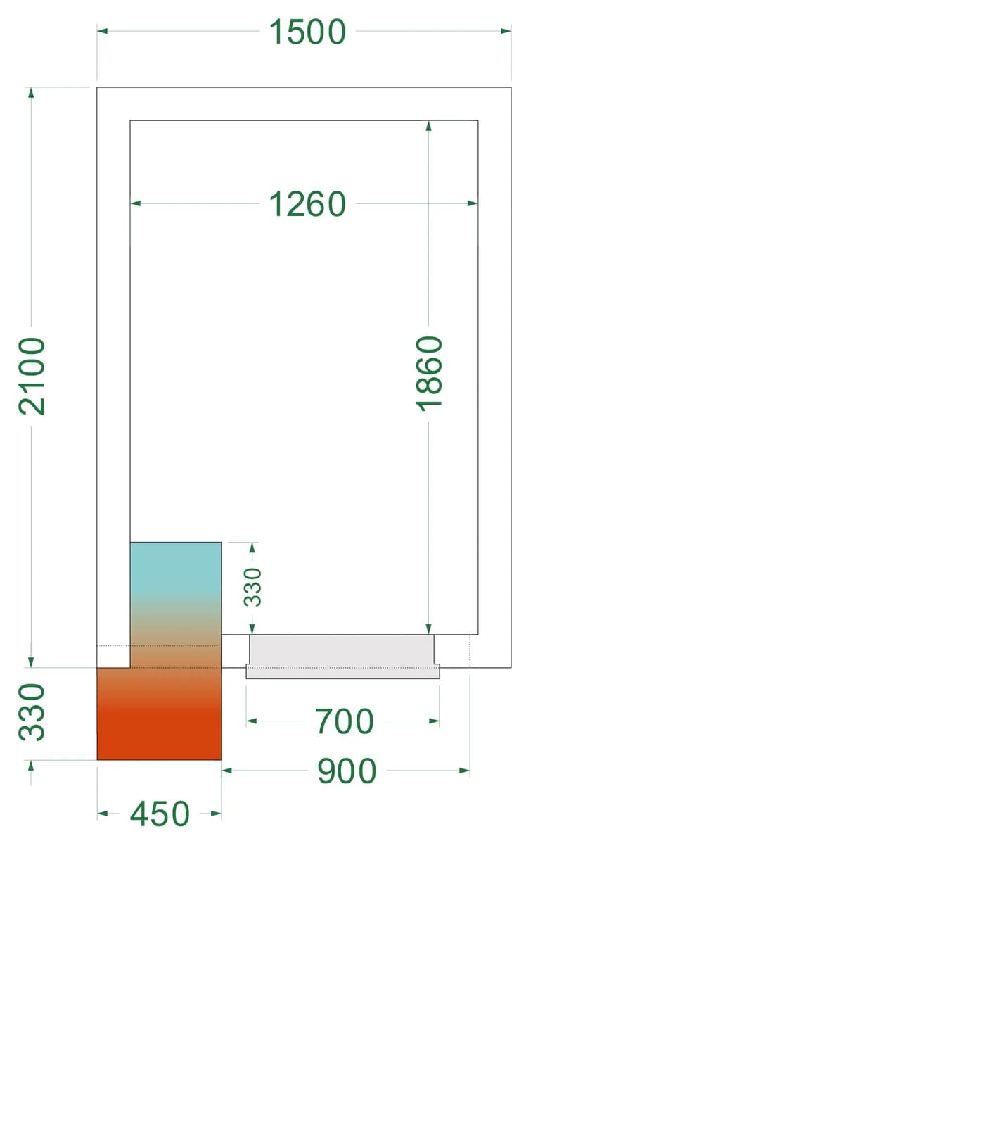 Cameră frigorifică de congelare TEFCOLD CRNF1521, 1500x2100x2200 mm, -20/-10 °C