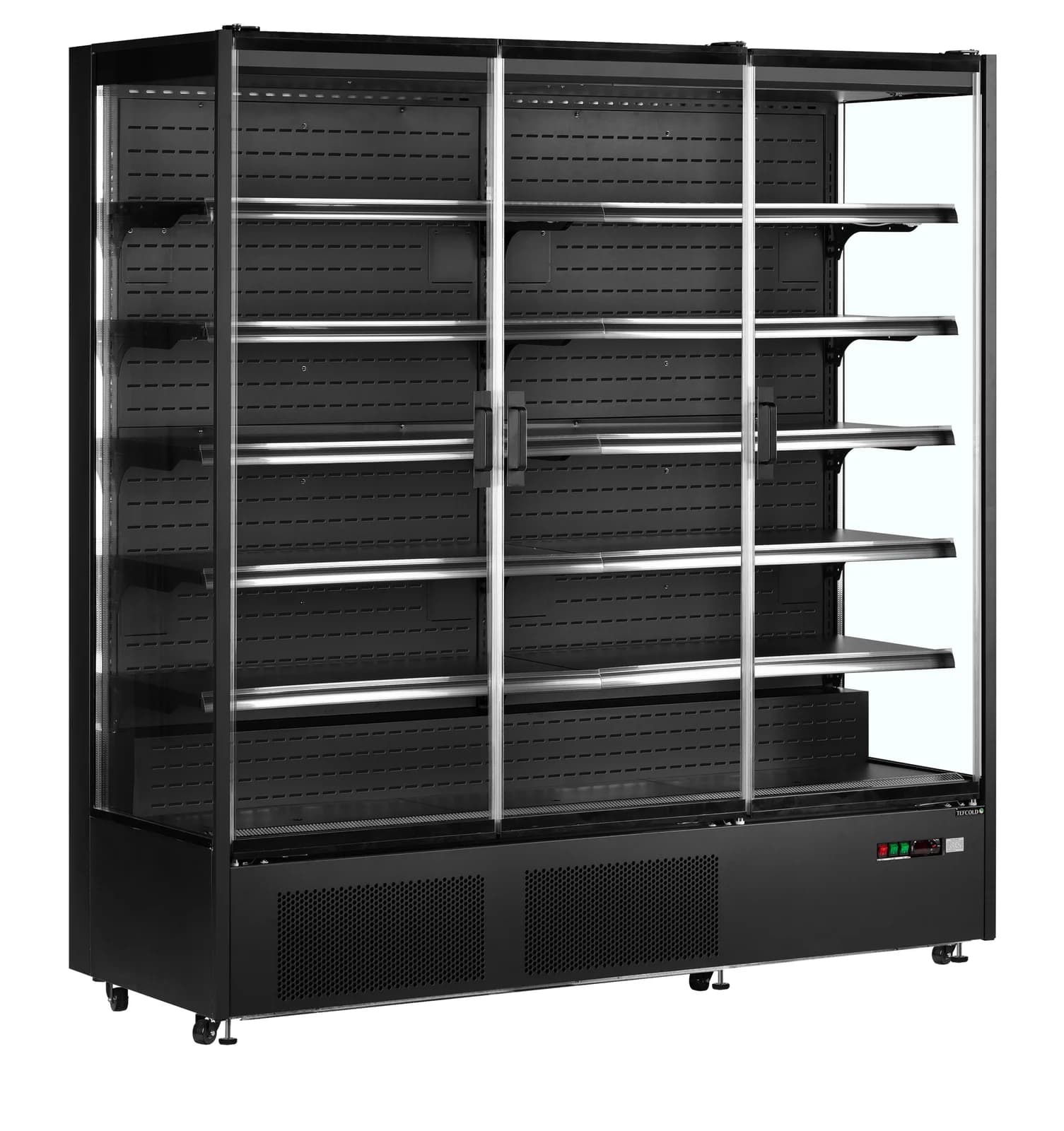 Raft frigorific multideck TEFCOLD PC1870B, 1935 mm, 3 uși din sticlă, negru