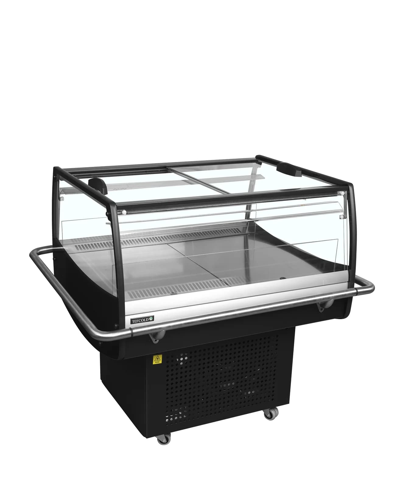 Insulă frigorifică TEFCOLD PDC90SL-2, 105 l, 2 capace glisante din sticlă, neagră