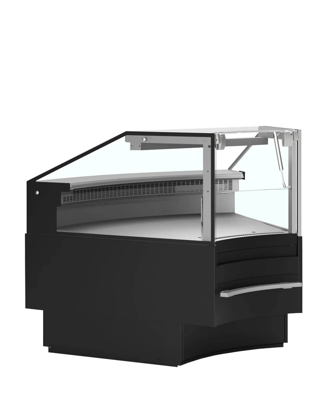 Modul de colț 45° pentru vitrină frigorifică TEFCOLD SOCA45INTB, negru, 230 l