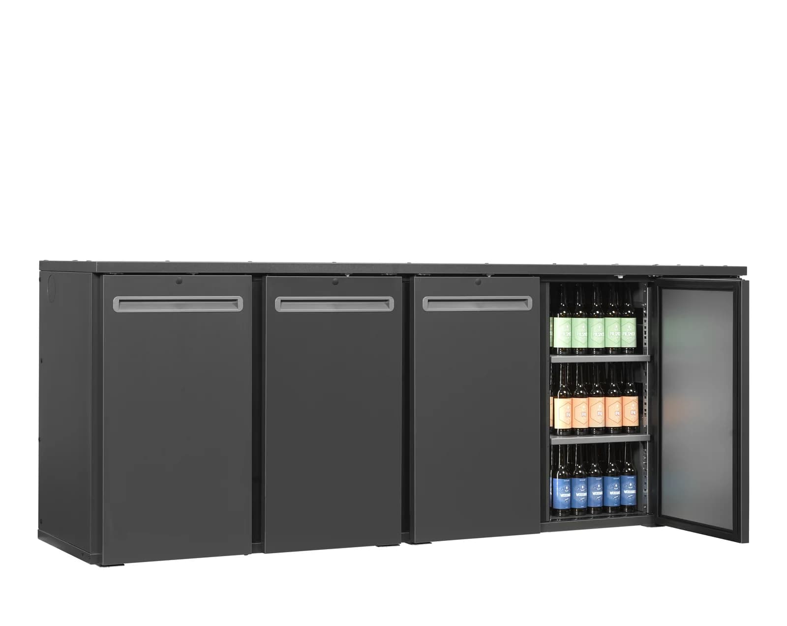 Vitrină frigorifică backbar TEFCOLD SCL-2222MU+, 574 l, 4 uși batante opace