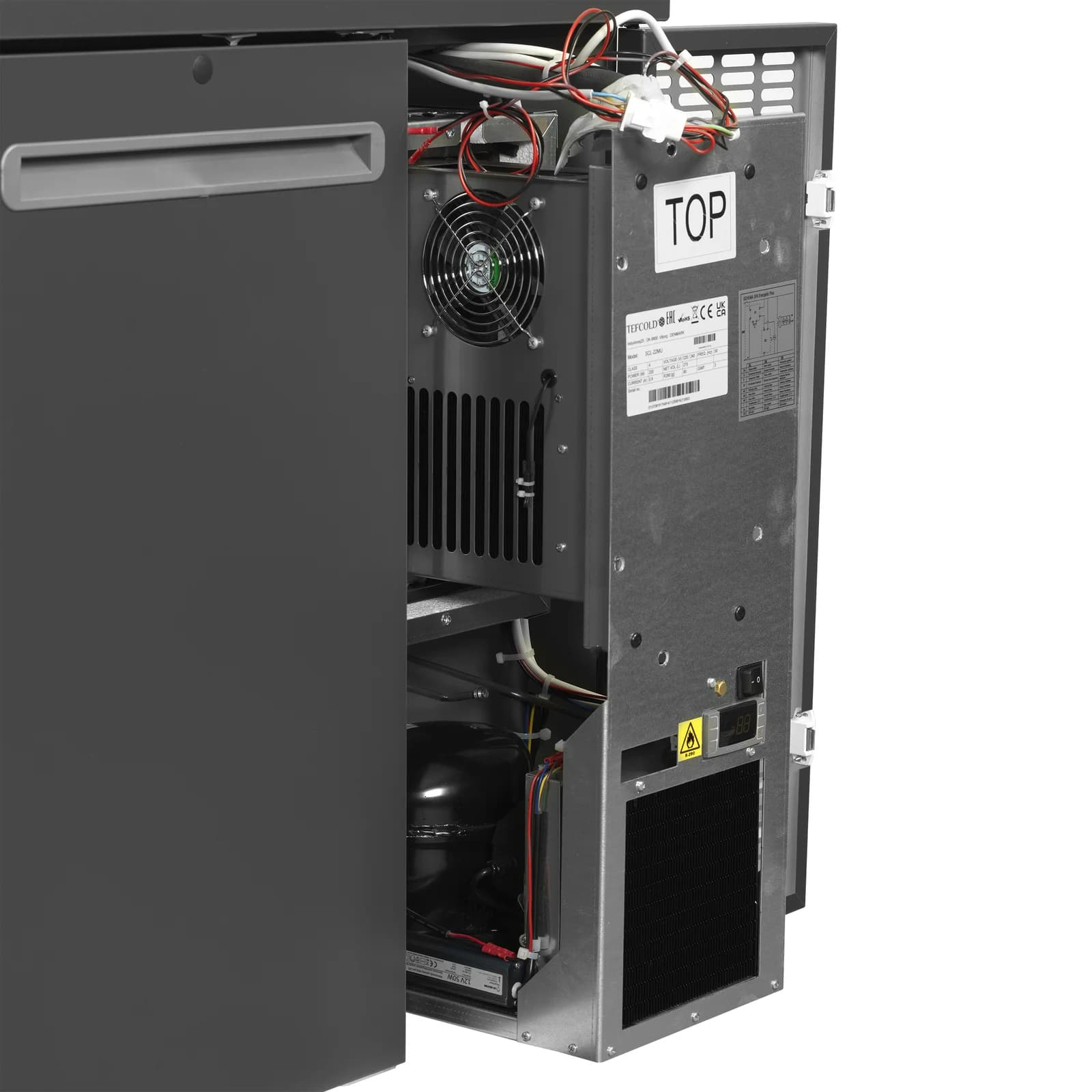 Vitrină frigorifică backbar TEFCOLD SCL-2222MU+, 574 l, 4 uși batante opace