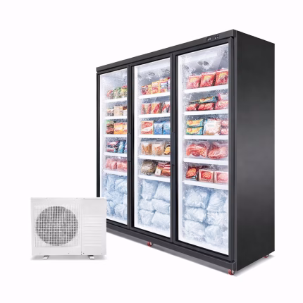 Congelator vertical cu 3 usi - 1800L, agregat extern, control digital